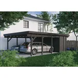 Kiehn-Holz Carport-Geräteraum 5,85 x 1,74 m grau