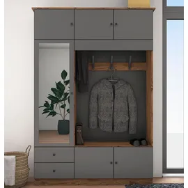 borchardt Möbel Kompakta Garderobenschrank 140 x 36 x 202 grau