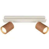 B.K.Licht Deckenstrahler 2-flammig schwenkbar 32 x 7 x 9 cm Grau/Braun