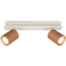 B.K.Licht Deckenstrahler 2-flammig schwenkbar 32 x 7 x 9 cm Grau/Braun