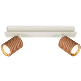 B.K.Licht Deckenstrahler 2-flammig schwenkbar 32 x 7 x 9 cm Grau/Braun
