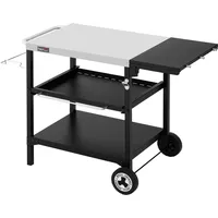 Royal Gourmet Grilltisch 70 x 50 cm Edelstahl schwarz