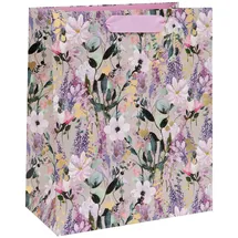 glick Luxuriöse Geschenktüte, Buddleia-Design, groß, für Geburtstage und andere Feiern, Lila