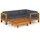 vidaXL Garten-Lounge-Set 5-tlg. dunkelgrau Akazienholz