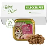 Lyra Pet 17 x 100 g Lecker.Pet® Leo's Feine Paté Reich an Huhn Katzenfutter Nassfutter Vollnahrung
