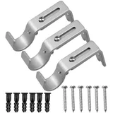 Fodlon Vorhang Gardinenstange Halterung, 3 Stücke Einstellbare Vorhang Halter Vorhang Gardinenstange Halterung Vorhang mit Schrauben und Befestigungen-Silber
