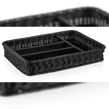 Was Besteckkorb Systemkorb Frühstückskorb 40 x 30 x 6,5 cm schwarz