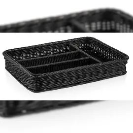 Was Besteckkorb Systemkorb Frühstückskorb 40 x 30 x 6,5 cm schwarz