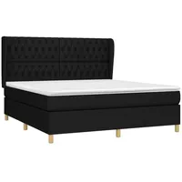 VidaXL Boxspringbett mit Matratze Schwarz 180x200 cm Stoff