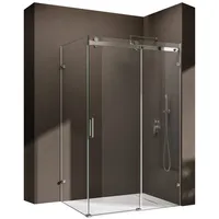 doporro Eckdusche Ravenna17K-2 L-Form Schiebetür ESG-Sicherheitsglas Nano-Beschichtung, BxT: 120x90 cm, Einscheibensicherheitsglas 120 cm x 195 cm x 90 cm