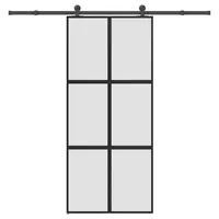 vidaXL Schiebetür mit Beschlag 90x205 cm Hartglas & Aluminium