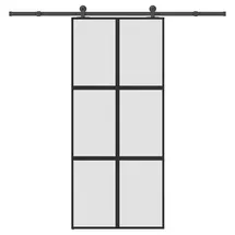 vidaXL Schiebetür mit Beschlag 90x205 cm Hartglas & Aluminium