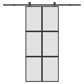 vidaXL Schiebetür mit Beschlag 90x205 cm Hartglas & Aluminium