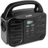 SBS Tragbare 150-Watt-Ladestation – mit USB-A, USB-C, AC-Buchse, DC-Buchse, AC, Zigarettenanzünder, Gleichstrom, 150 W, 100 W, 100 W, 25 W, Schwarz
