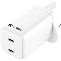 Sandberg AC Charger Dual USB-C PD65W UK