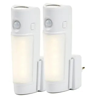 NORTHPOINT LED Nachtlicht Taschenlampe Weiß Wandleuchte Multifunktion Bewegungsmelder Induktionsladung Akku Notlicht Notlampe Stromausfall (2er-Set Modell 08)