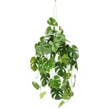 I.GE.A. Kunstpflanze Künstliche Monstera Hängende Splitphilo Hängeampel, I.GE.A., Höhe 87 cm, Zimmerpflanze Busch Dekopflanze Grünpflanze Seidenpflanze Dekopflanze grün