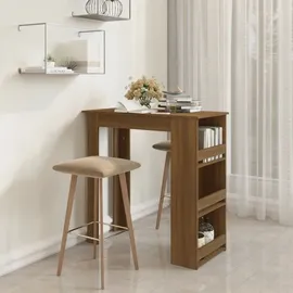 vidaXL Bartisch mit Regal 102 x 50 x 103,5 cm Braun Eiche