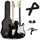 3rd Avenue XF Full Size 4/4 E-Gitarre Starter-Einsteigerpaket Mit Tasche, Gurt, Plektren Und Kapodaster - Schwarz