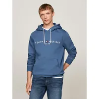 Tommy Hilfiger Herren Hoodie Tommy Logo mit Kapuze, Blau (Aegean Sea), XXL