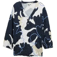 Tom Tailor Damen Crinkle Blusenshirt, blau, Geblümt, Gr. XL