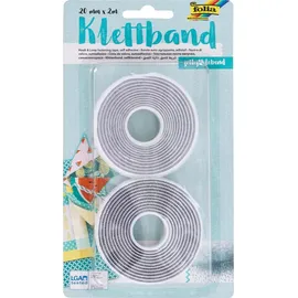 Folia Klettband weiß, 2 Rollen