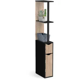 IDMarket Willy Regal 2 Türen 0 x 0 cm Schwarz Holz