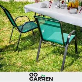 gogarden Metall Gartenstühle Gartensessel 55 x 80 x 89 cm grün 6 St.