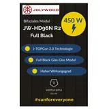 Solarmodul Solarpanel 450W Bifazial Glas-Glas JW-HD96N R2  Full Black Modul