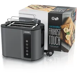 Arendo Toaster Kurzschlitz, Brötchenaufsatz, Wärmeisoliertes Gehäuse, Display, Touch