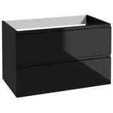 .Deftrans waschbeckenunterschrank hängend mit schubladen schwarz 80 x 50 x 46 cm, waschtischunterschrank, badunterschrank waschbecken wandschrank ohne waschtischplatte