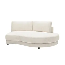 Jette Home Element Abschluss rund rechts in Feincord Sila , weiß , Maße (cm): B: 205 H: 85 T: 166.0