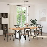 VidaXL Esstisch mit Baumkanten 240x100x74 cm Massivholz Eiche -