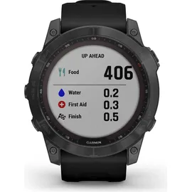 Garmin Fenix 7X Sapphire Solar schiefergraues DLC-Titan mit schwarzem Armband