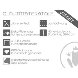 Hammerbacher JS12 höhenverstellbarer Schreibtisch nussbaum rechteckig, 4-Fuß-Gestell silber 120,0 x 80,0 cm