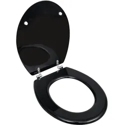 vidaXL Toilettensitz MDF Deckel Schlichtes Design Schwarz