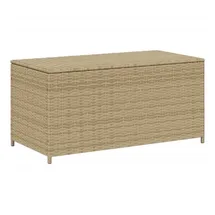 vidaXL Gartentruhe Beige 190L Poly Rattan