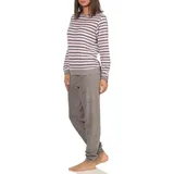 RELAX by Normann Frottee Pyjama Langarm mit Bündchen Rosa 40/42