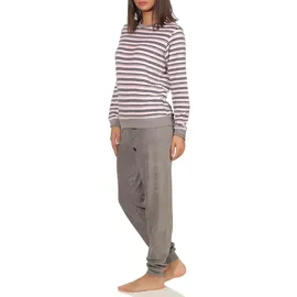 RELAX by Normann Frottee Pyjama Langarm mit Bündchen Rosa 40/42