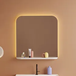 burgbad b:me Max Spiegel mit umlaufender LED-Beleuchtung, 60 cm, Spiegel,