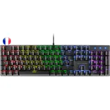 MARSGAMING MK422 Schwarz, Mechanische Gaming Tastatur RGB, Antighosting, Mechanischer Switch Braun, Französische Sprache, MK422BRFR