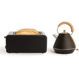 CREATE/PACK TOAST RETRO XL + KETTLE RETRO L/Toaster Schwarz mit Wasserkocher Schwarz/Wasserkocher 1,7 L