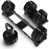 NEOLYMP 3-in-1 Hanteln Set Verstellbare Kurzhantel 2-24 kg schwarz