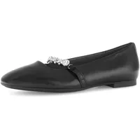 Gabor Ballerina, Blockabsatz, Bequemschuh, Flats mit funkelnden Schmucksteinen, schwarz