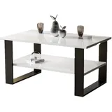 endo-moebel Couchtisch, Weiß Hochglanz, Holzwerkstoff, Rechteckig,Rechteckig, 65x53x110 cm, Wohnzimmer, Wohnzimmertische, Couchtische