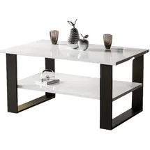 endo-moebel Couchtisch, Weiß Hochglanz, Holzwerkstoff, Rechteckig,Rechteckig, 65x53x110 cm, Wohnzimmer, Wohnzimmertische, Couchtische