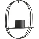 [en.casa] Pflanzenregal, Schwarz Metall 39x56x15 cm Wohnzimmer, Regale, Wandregale