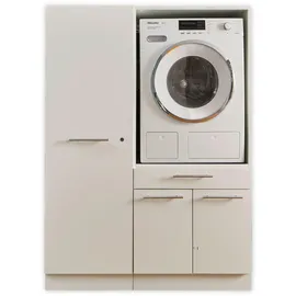 Laundreezy Waschmaschinenschrank und Mehrzweckschrank, Weiß - Waschmaschinen-Überbauschrank TÜV-zertifiziert mit viel Stauraum - 117,5 x 162 x 67,5 cm (B/H/T)
