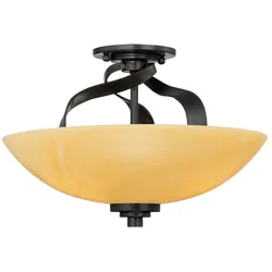 Deckenleuchte Lampe Eisen Bronze Vintage Wohnzimmerleuchte BxL 40,6x40,6 cm
