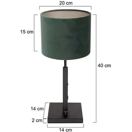 Steinhauer Tischleuchte Beistelllampe Schreibtischlampe Metall Stoff Drehschalter Grün